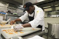 Paratroopers assigned to the 82nd Airborne Division compete in a best chef competition on Fort Bragg, North Carolina.