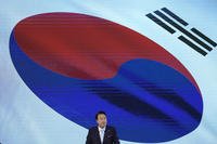 South Korean President Yoon Suk Yeol delivers a speech