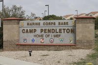 The entrance to Marine Corps base Camp Pendleton