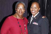 Anita Pearson attends her daughter Alva’s promotion ceremony to Major