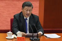Chinese President Xi Jinping delivers a speech