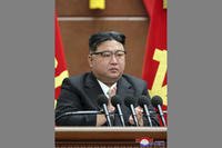 North Korean leader Kim Jong Un claps hands