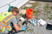 Water sampling in process at the former Wurtsmith Air Force Base, Michigan