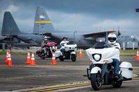 Bikers ride into the annual motorcycle safety rally at Eglin Air Force Base, Fla.