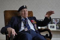 Mervyn Kersh D-Day veteran who fought in the Normandy Campaign, at his home in London