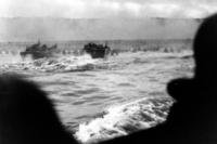 Landing craft put troops ashore on Omaha Beach on D-Day, June 6, 1944.