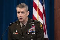 U.S. Army Gen. Daniel Hokanson, chief of the National Guard Bureau, speaks during a media briefing