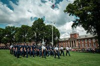 Members of the Coast Guard Academy Class of 2028 march during Day One at the Academy