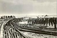 Debris from ammunition pier following the Port Chicago disaster. (National Parks Service)
