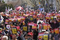 Supporters of impeached South Korean President Yoon Suk Yeol stage a rally