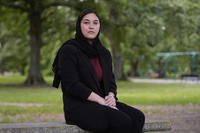 Negina Khalili poses for a portrait near her office in New Orleans