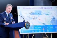 Joint Chiefs Chairman Gen. Dan Caine speaks during a news conference.