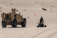 U.S. soldiers conduct a mounted patrol at Yuma, Ariz.