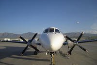 Detachment 17 Operational Support Airlift, 449th Theater Aviation Brigade's C-26 Metroliner is staged at Bagram Airfield, Afghanistan, in 2012.
