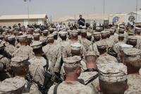 British and US troops at Camp Bastion in south Afghanistan