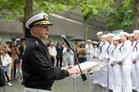 Adm. Daryl Caudle, Commander, U.S. Fleet Forces Command, delivers remarks
