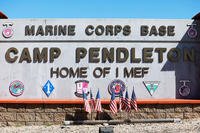 The sign at the entrance at Marine Corps Base Camp Pendleton