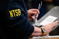J. Todd Inman, the 48th Member of the National Transportation Safety Board, speaks during a press conference at the Louisville Regional Airport Authority in Louisville Muhammad Ali International Airport on Wednesday, Nov. 5, 2025, in Louisville, Ky. (AP Photo/Jon Cherry)