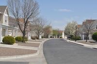 A residential street.