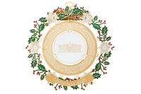 Close-up of the Official 2025 White House Christmas Ornament with holly, snowflakes, and gold detailing.