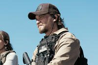 Marshals, Pictured: Logan Marshall-Green as Pete Calvin, Arielle Kebbel as Belle, and Luke Grimes as Kayce Dutton. Photo: Sonja Flemming/CBS ©2025 CBS Broadcasting, Inc. All Rights Reserved.