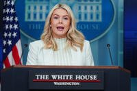 White House press secretary Karoline Leavitt speaks with reporters in the James Brady Press Briefing Room at the White House, Wednesday, March 25, 2026, in Washington. (AP Photo/Julia Demaree Nikhinson)