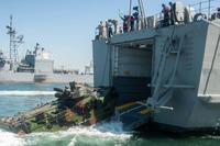 U.S. Marines embark on Mexican Navy’s ARM Usumacinta in an amphibious assault vehicle at Naval Base San Diego, as part of Rim of the Pacific 2016.. (Photo By: Petty Officer 2nd Class Molly Sonnier)