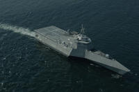 The Future USS Montgomery (LCS 8) conducted acceptance trials at sea on May 6, 2016, demonstrating the performance of its propulsion plant, ship handling, and auxiliary systems. Photo by Austal USA