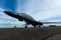 FILE -- A B-1B Lancer is parked on the flightline at Royal Air Force Fairford, United Kingdom, June 9, 2017. (U.S. Air Force photo/Senior Airman Curt Beach)