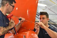 Coast Guard personnel pre-stage aircraft and make final checks at Aviation Training Center Mobile, Ala., Sept. 10, 2017, in preparation for Hurricane Irma response operations. (U.S. Coast Guard photo/Petty Officer 1st Class Patrick Kelley)