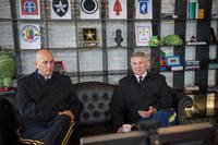 Army Chief of Staff Gen. Ray Odierno listens to Sgt. Maj. of the Army Raymond F. Chandler III, right, answer a question during a virtual town hall at the Google Headquarters in Washington, D.C., Jan. 6, 2015. U.S. Army photo