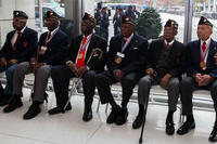 Surviving Montford Point Marines attend a ceremony for Sgt. Hiram L. Knowles to be awarded the Congressional Gold Medal on Feb. 7, 2015. Photo By: Cpl. Elizabeth Thurston