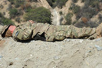 Soldier sleeps.