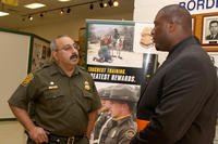 An El Paso Sector Border Patrol agent and recruiter discusses the application process at a 2010 job fair. Photo by Melissa M. Maraj