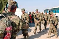 Soldiers of the 2nd Armored Brigade Combat Team, 1st Infantry Division, arrive Sept. 13, 2015 at Camp Buehring.. (Army Photo/ Staff Sgt. Tamika Dillard)