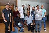 This is a group shot from the Writers Guild Foundation's Veterans Writing Project.