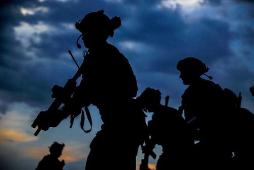 Green Berets conducting urban movement training in July at Fort Bragg, North Carolina. 