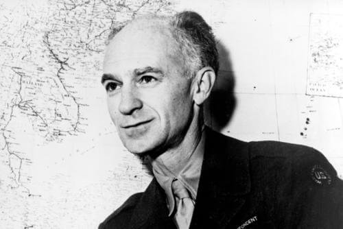 World War II correspondent Ernie Pyle, shown on March 1, 1945, at an unidentified location, endured himself to U.S. military service members because of his knack of writing about the common soldier.