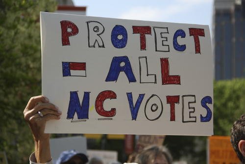 Rally for Democratic Associate Justice Allison Riggs in Raleigh, N.C.