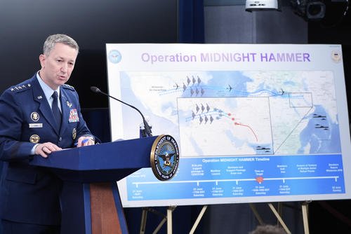Joint Chiefs Chairman Gen. Dan Caine speaks during a news conference