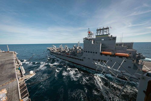 The John Lewis-class replenishment oiler USNS Harvey Milk