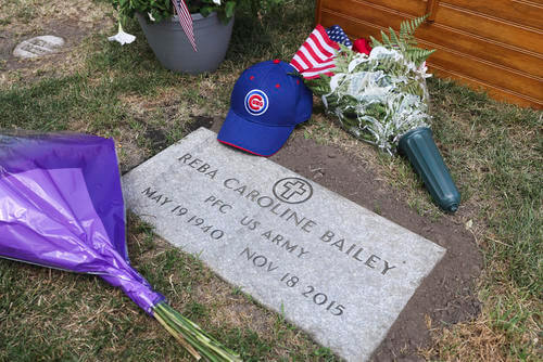 The grave marker of 75-year-old Pfc. Reba C. Bailey, a former missing person cold case named Seven Doe