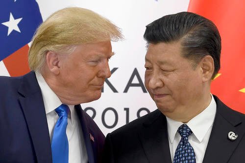 President Donald Trump meets with Chinese President Xi Jinping.