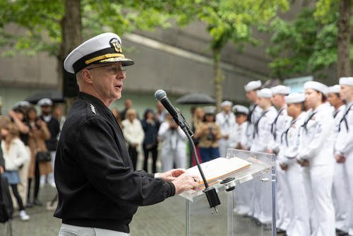 Adm. Daryl Caudle, Commander, U.S. Fleet Forces Command, delivers remarks