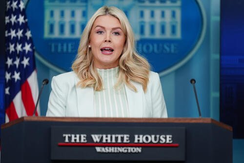 White House press secretary Karoline Leavitt speaks with reporters in the James Brady Press Briefing Room at the White House, Wednesday, March 25, 2026, in Washington. (AP Photo/Julia Demaree Nikhinson)