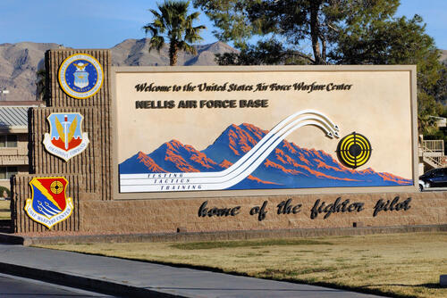 Exterior of Nellis Air Force Base in southern Nevada (Nellis AFB).